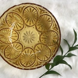 Crystal amber bowl- vintage